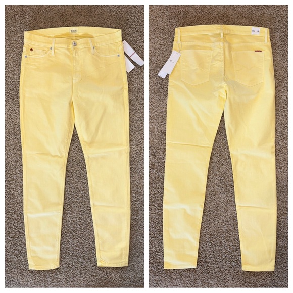 Hudson Nico Midrise Super Skinny Jeans Yellow Size 30 - Picture 1 of 11